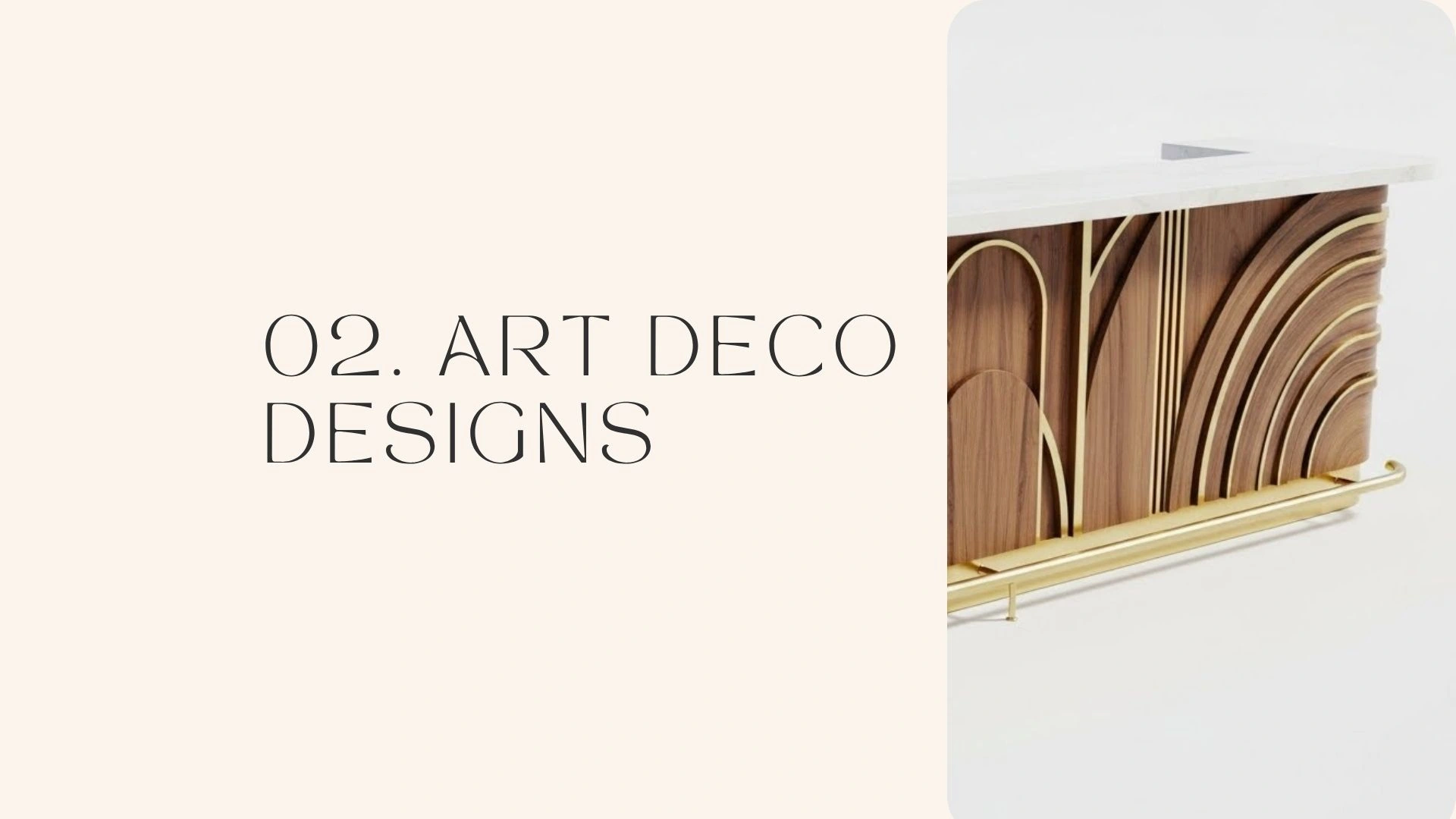 Art Deco furniture collection cover board with furniture renderings.